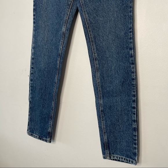 ALFRED Sung Blue Denim High Waisted Straight Leg Mom Jeans - Picture 3 of 13